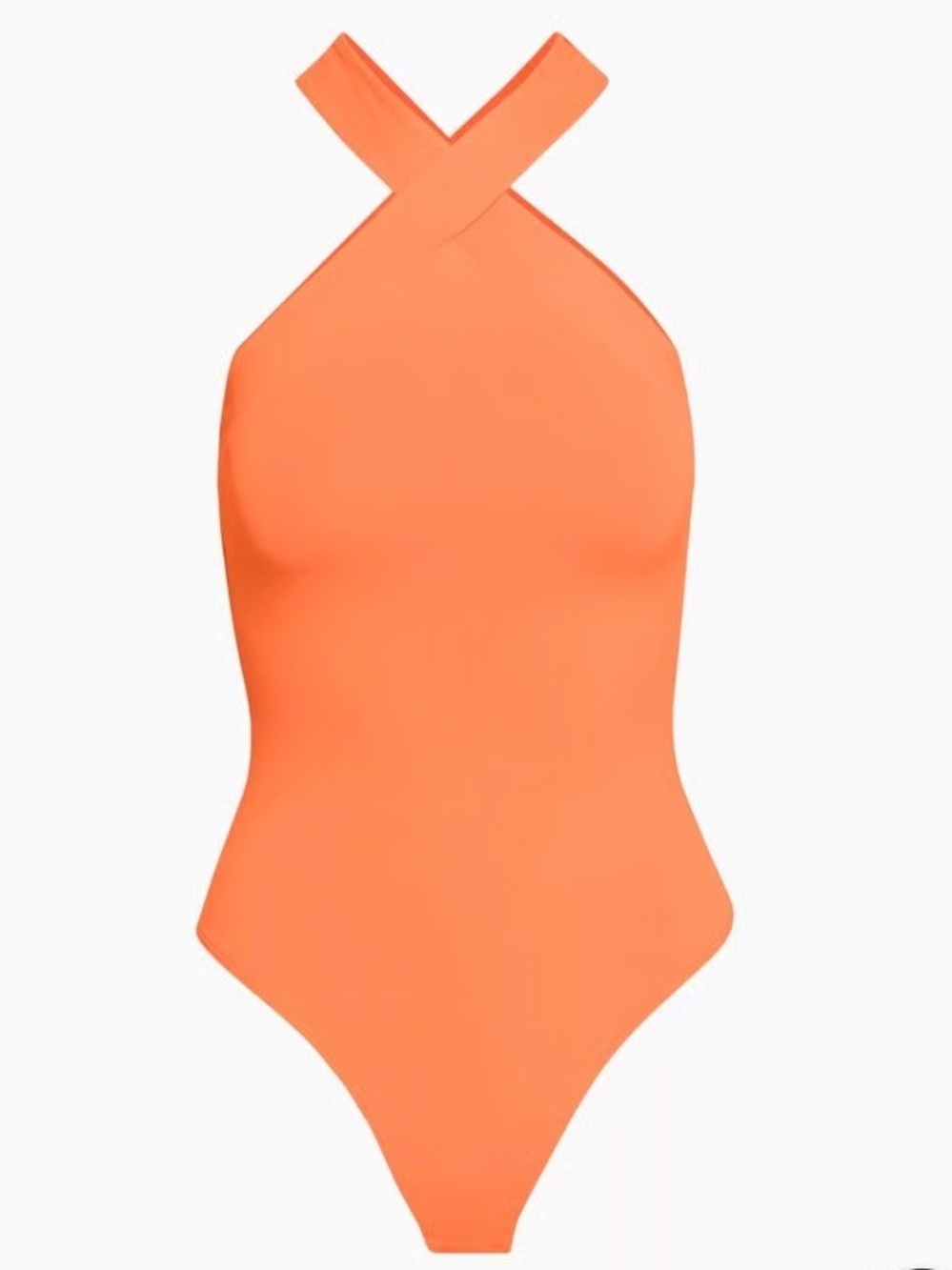 Aritzia Babaton Contour Criss Cross Bodysuit - Orange Halterneck Tank Top